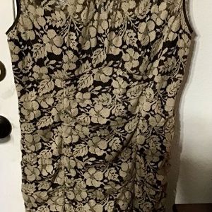 Adrianna Papell Black and Tan Lace Dress